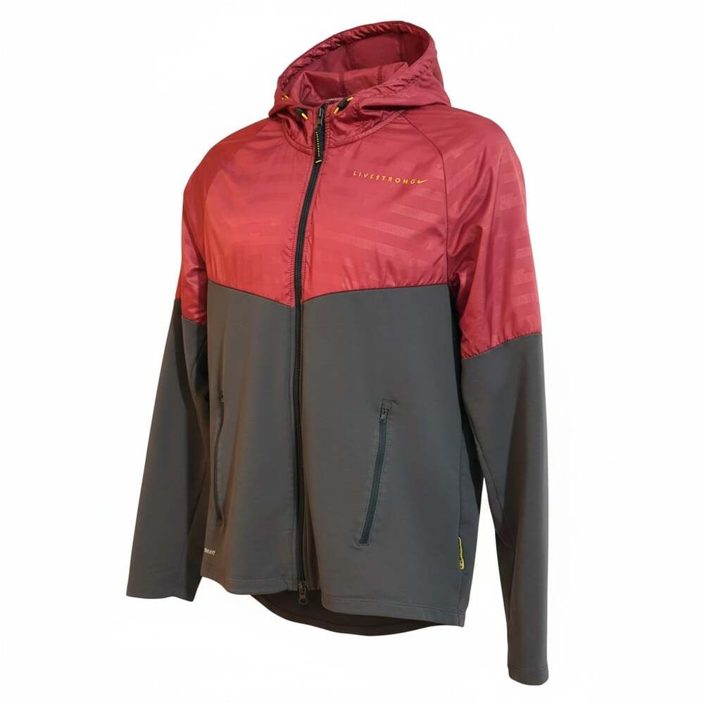 Nike Livestrong Dri-FIT Hooded Jacket Red and Dark Grey Men's Size Large